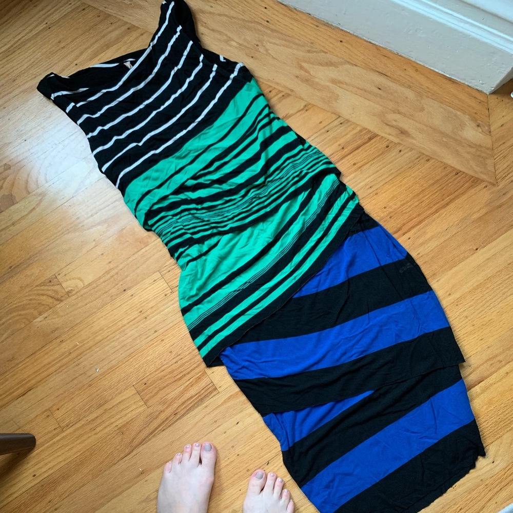 Bailey44 striped stretch midi dress